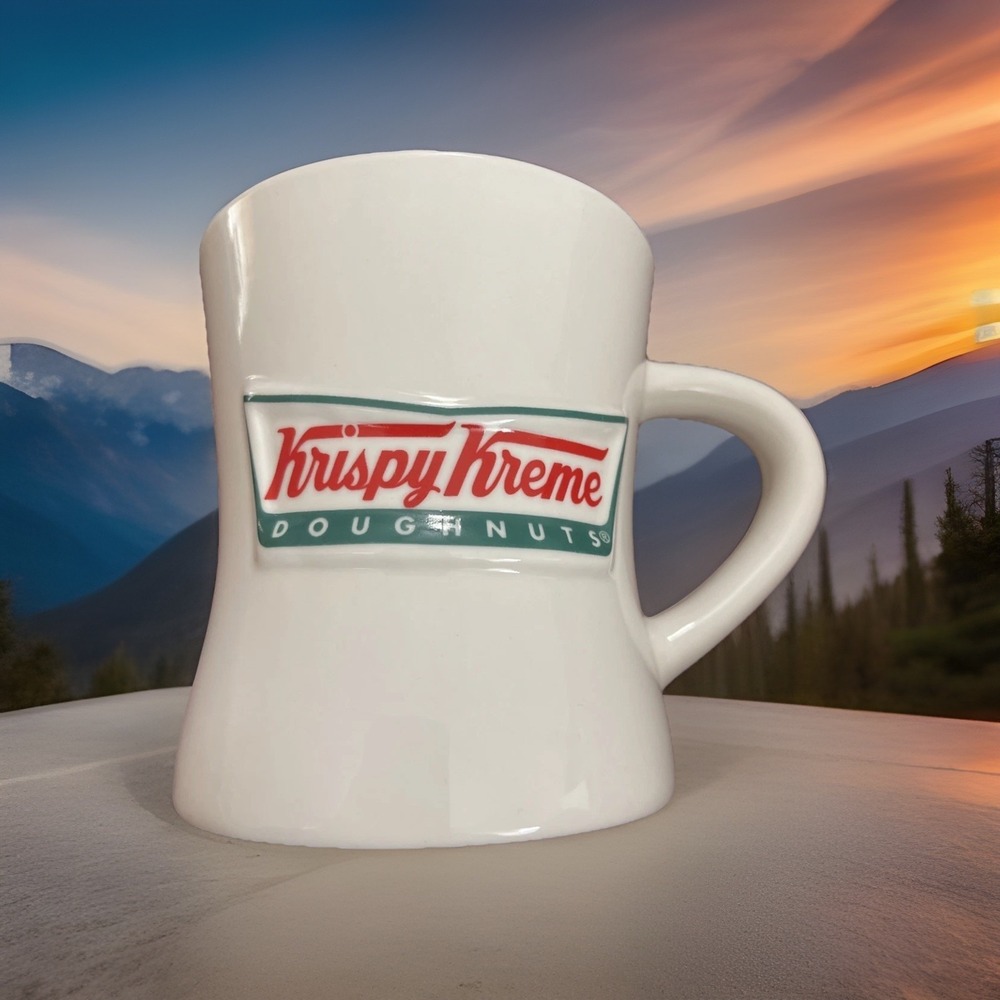 Krispy Kreme,‎ Raised Lettering, Double Sides Coffee Large Mug Cup 3D Sign Gift